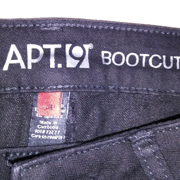 Apt 9 Jeans Womens Size 4 Petite 4P Bootcut Solid Black Denim Waist 15" Inseam 3 - Picture 4 of 11